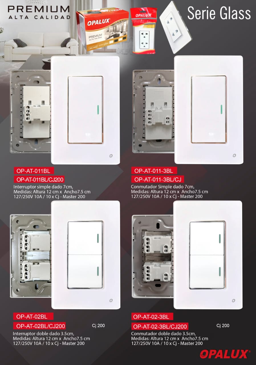 SERIE GLASS WH INTERRUPTORES