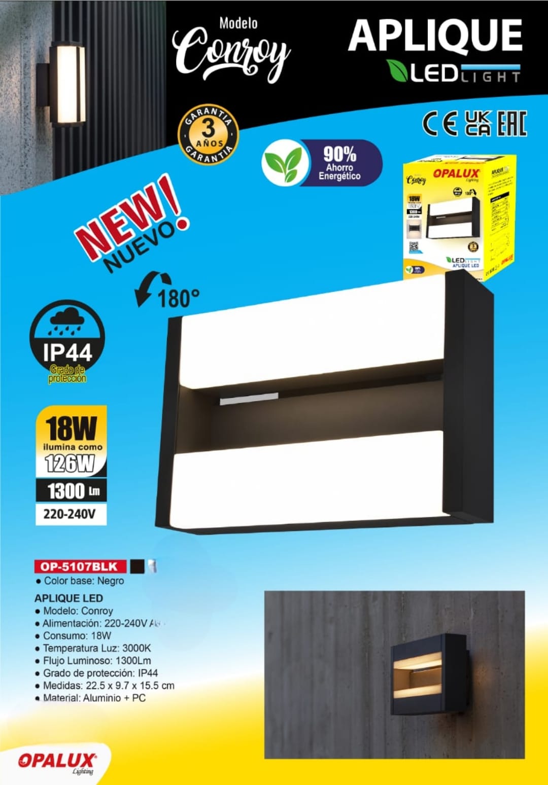 APLIQUE LED CONROY 18W