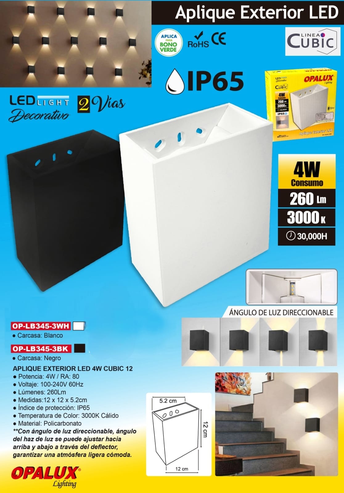 APLIQUE LED CUBIC 12 4W