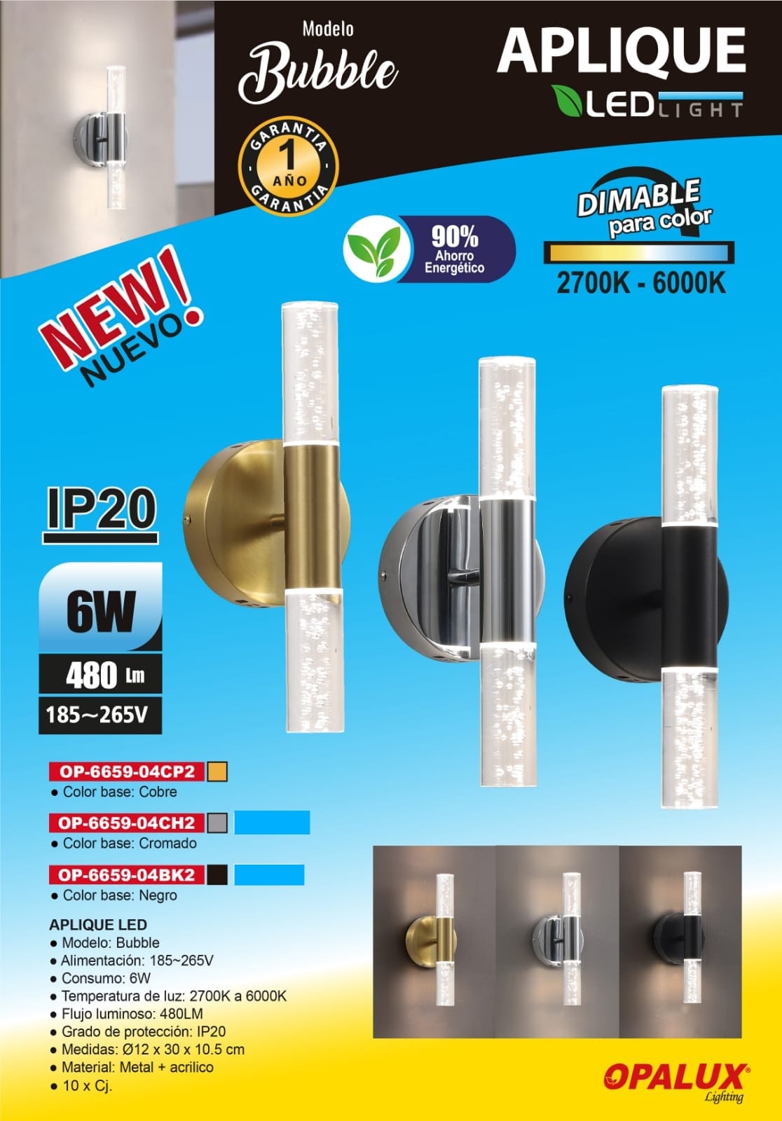 APLIQUE LED BUBBLE 6W
