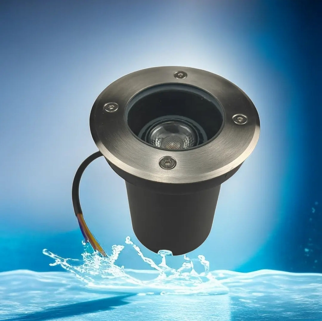 ESPOT DE PISO 1010 GU10 ACERO 10CM IP65