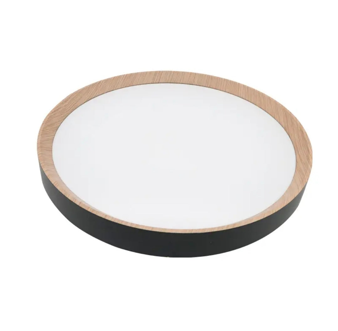 LAMPARA PLAFON PF25 LED TRICOLOR 48W NEGRO CON MADERA