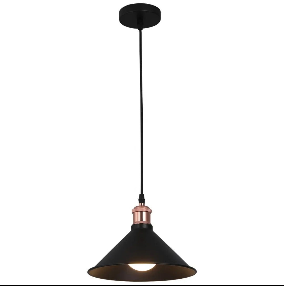 LAMPARA COLGANTE CONO NEGRO 1LUZ LETTI