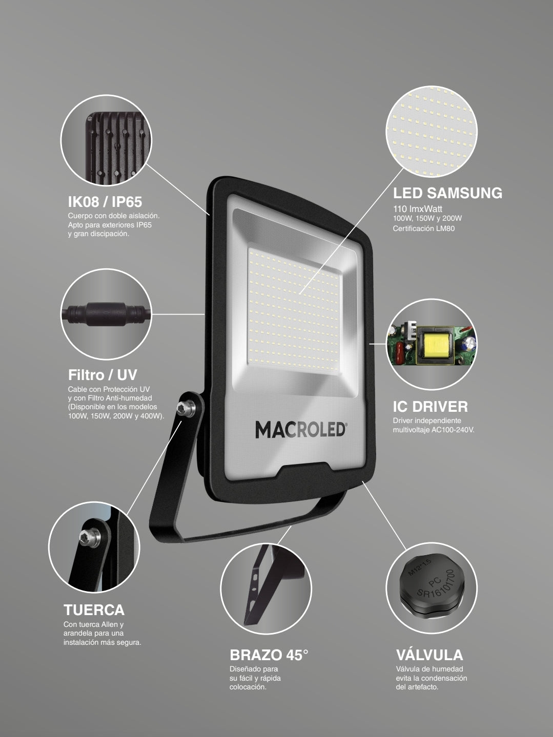 REFLECTOR PRO DE 200W 6500K 3000K