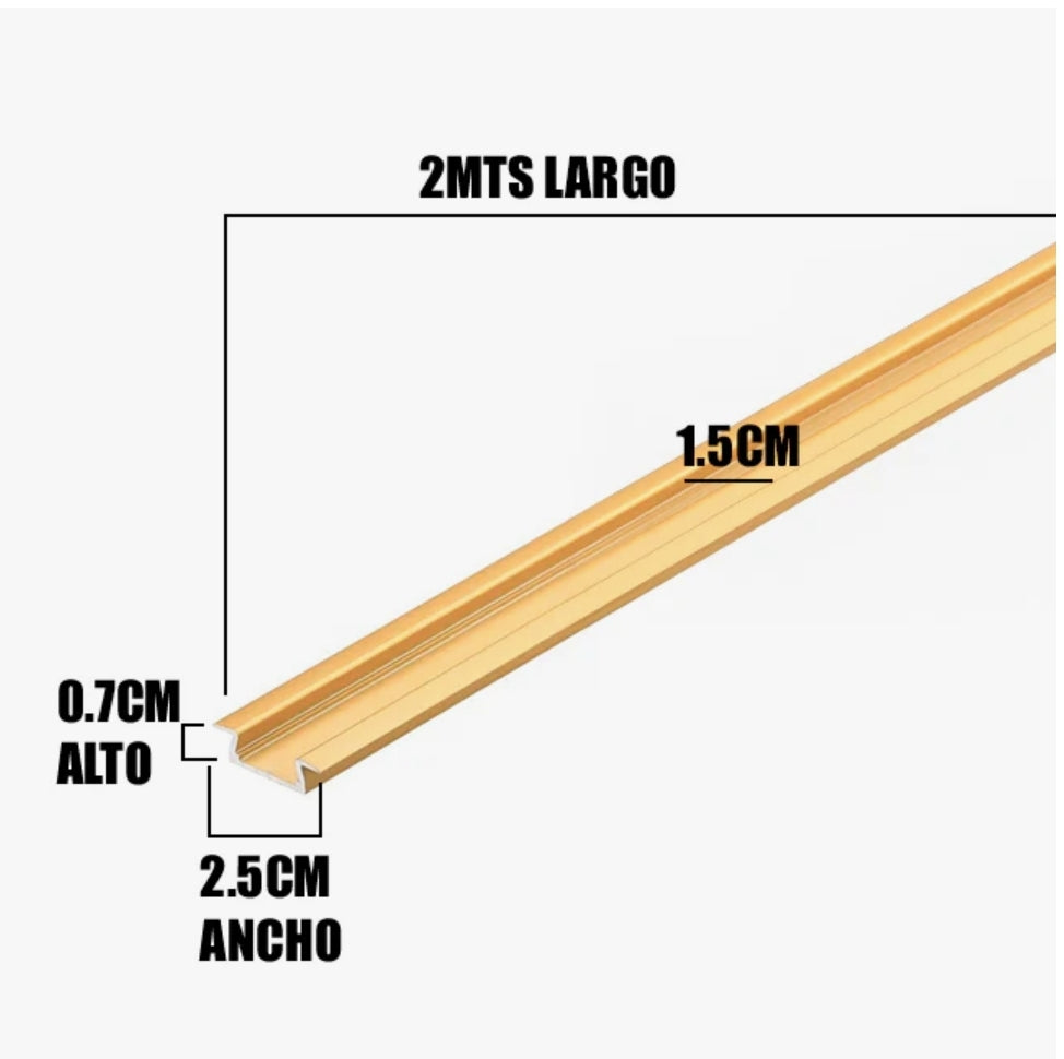 PERFIL EMPOTRADO DORADO 2M