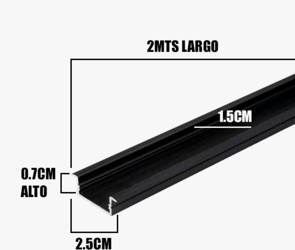 PERFIL EMPOTRADO 2M NEGRO