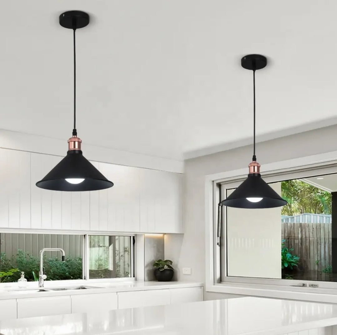 LAMPARA COLGANTE CONO NEGRO 1LUZ LETTI