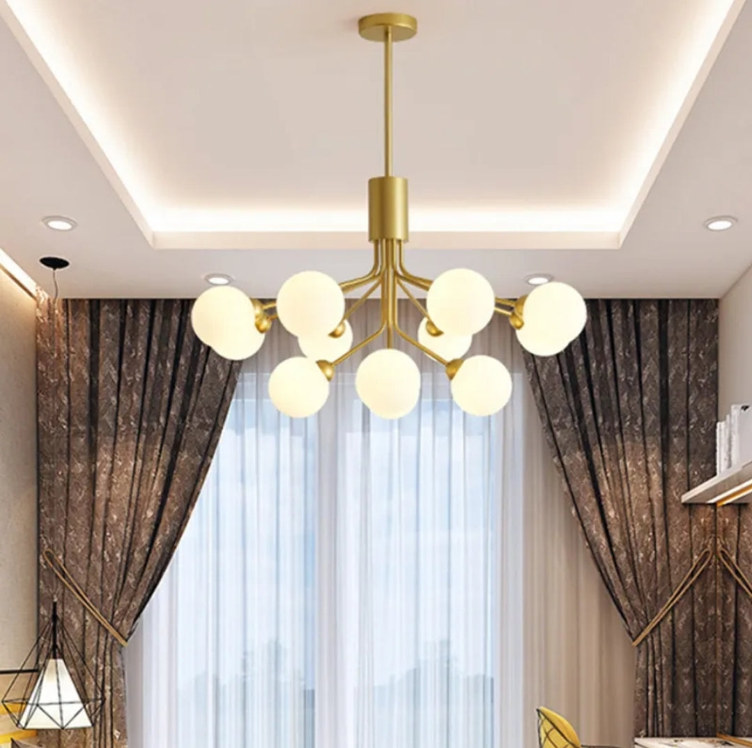 LÁMPARA COLGANTE DORADO DE 12LUCES MESIA