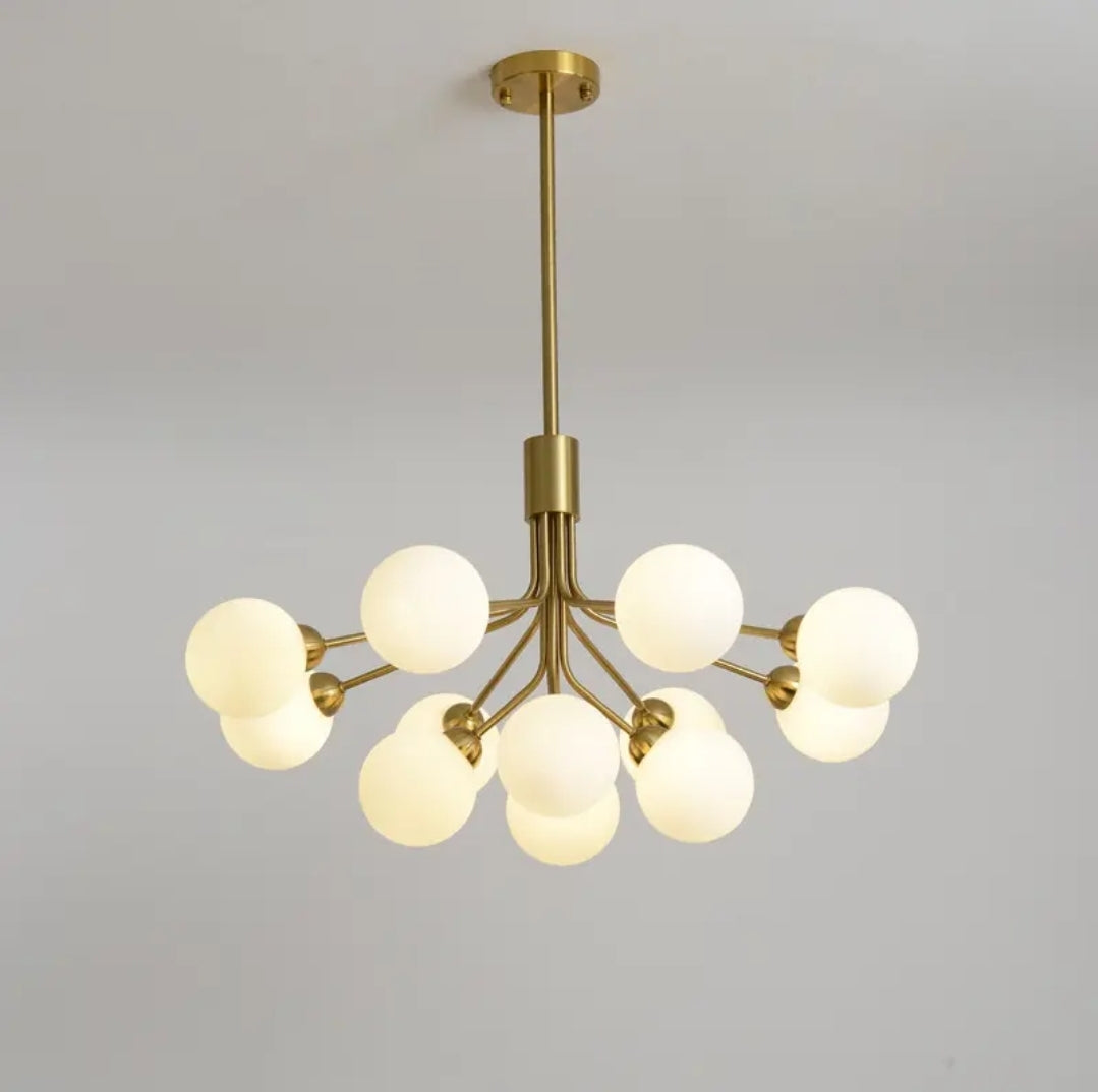LÁMPARA COLGANTE ILAM 9LUCES DORADA- PLATEADA