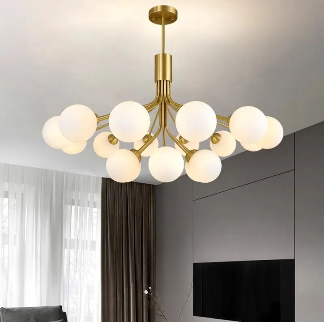 LÁMPARA COLGANTE 9LUCES DORADO MESIA