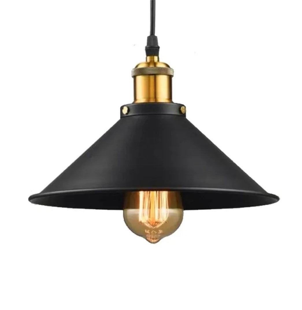 LAMPARA COLGANTE CONO NEGRO 1LUZ LETTI
