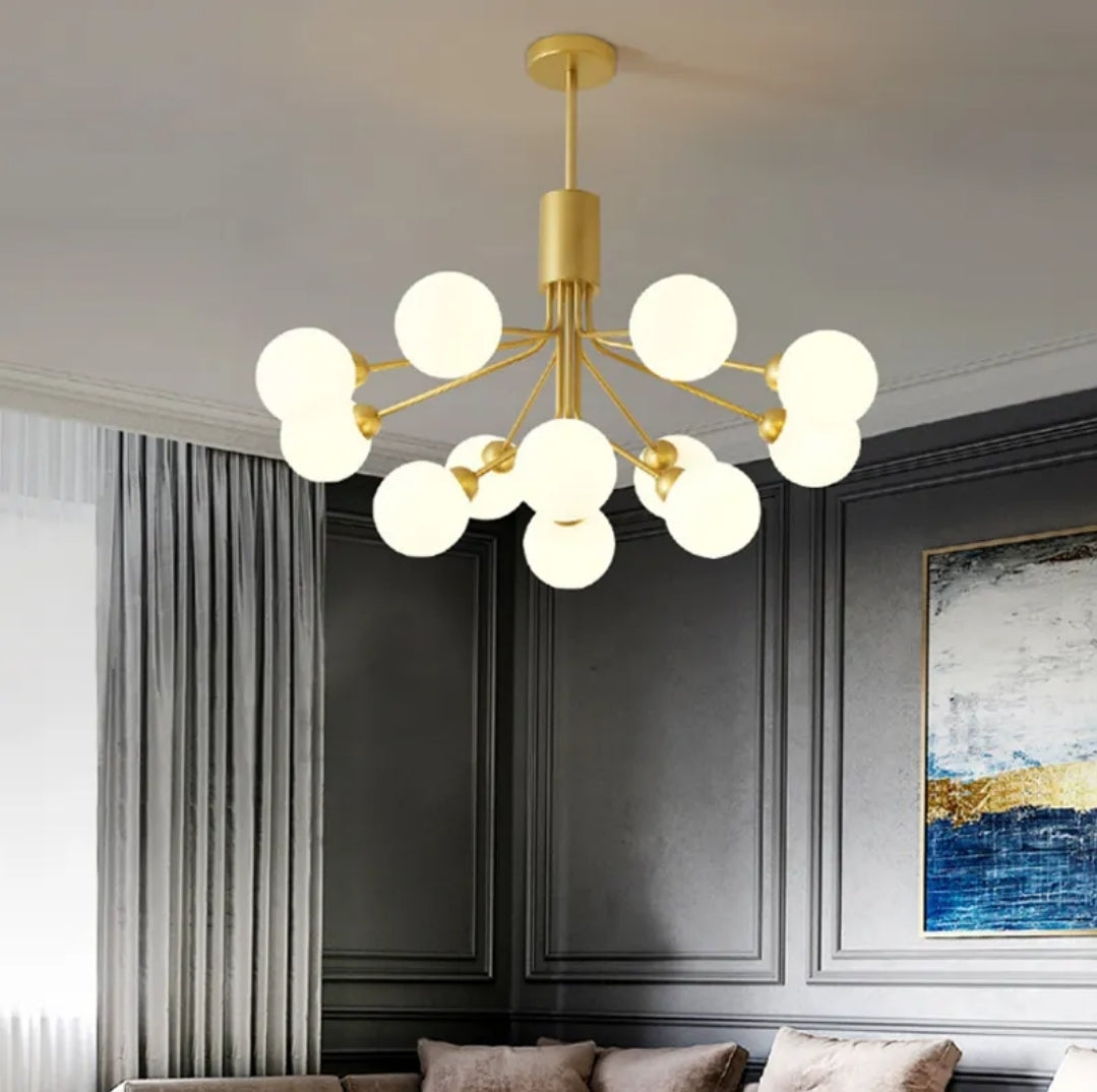 LÁMPARA COLGANTE DORADO DE 12LUCES MESIA