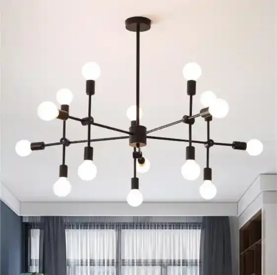 LAMPARA ARONA NEGRA 18 LUCES