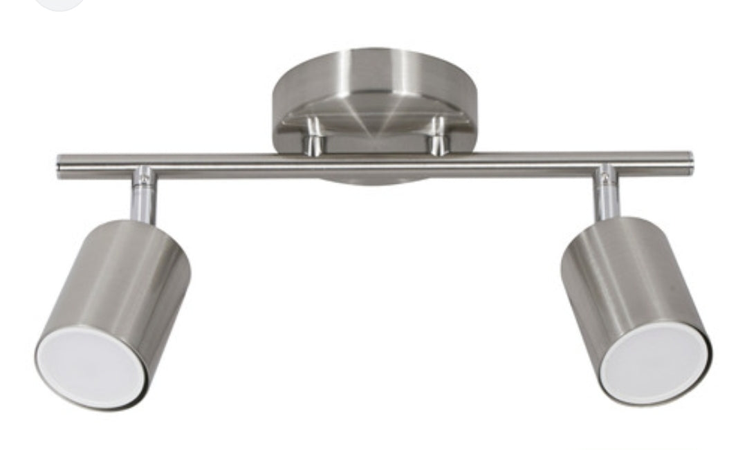 LAMPARA VEGONIA ACERO 2LUCES GU10