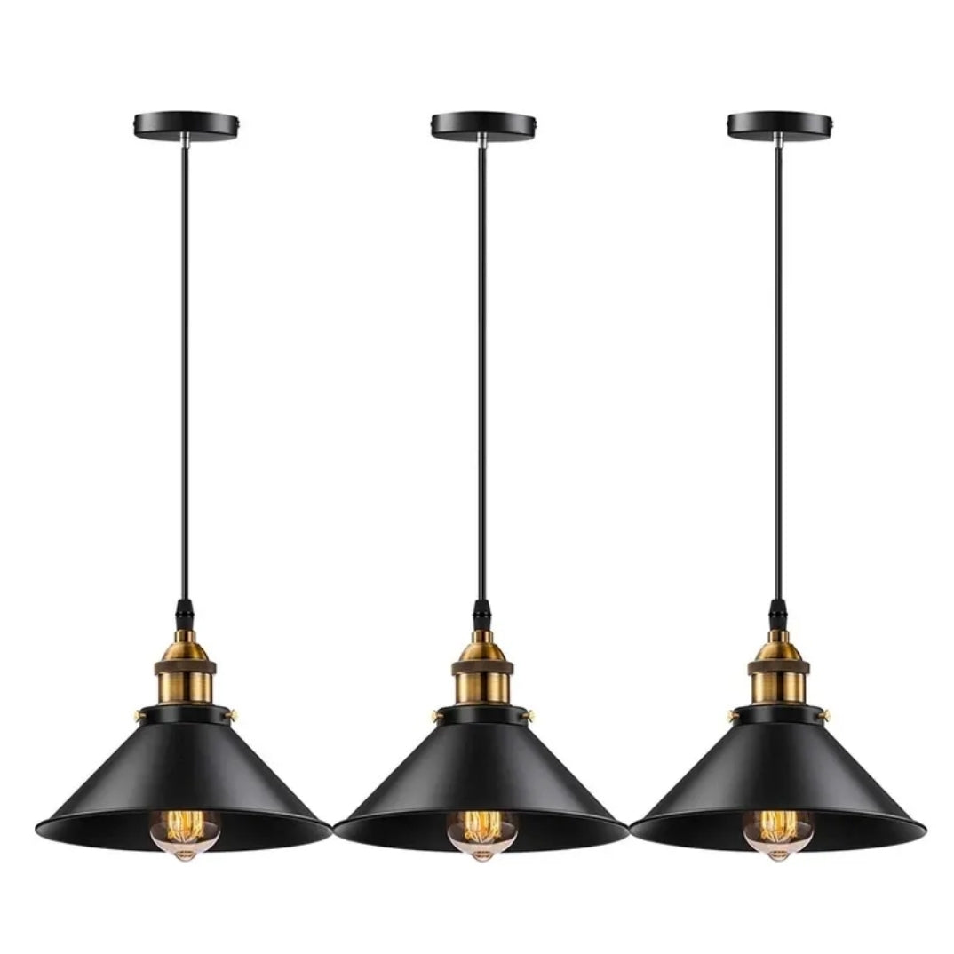 LAMPARA COLGANTE CONO NEGRO 1LUZ LETTI