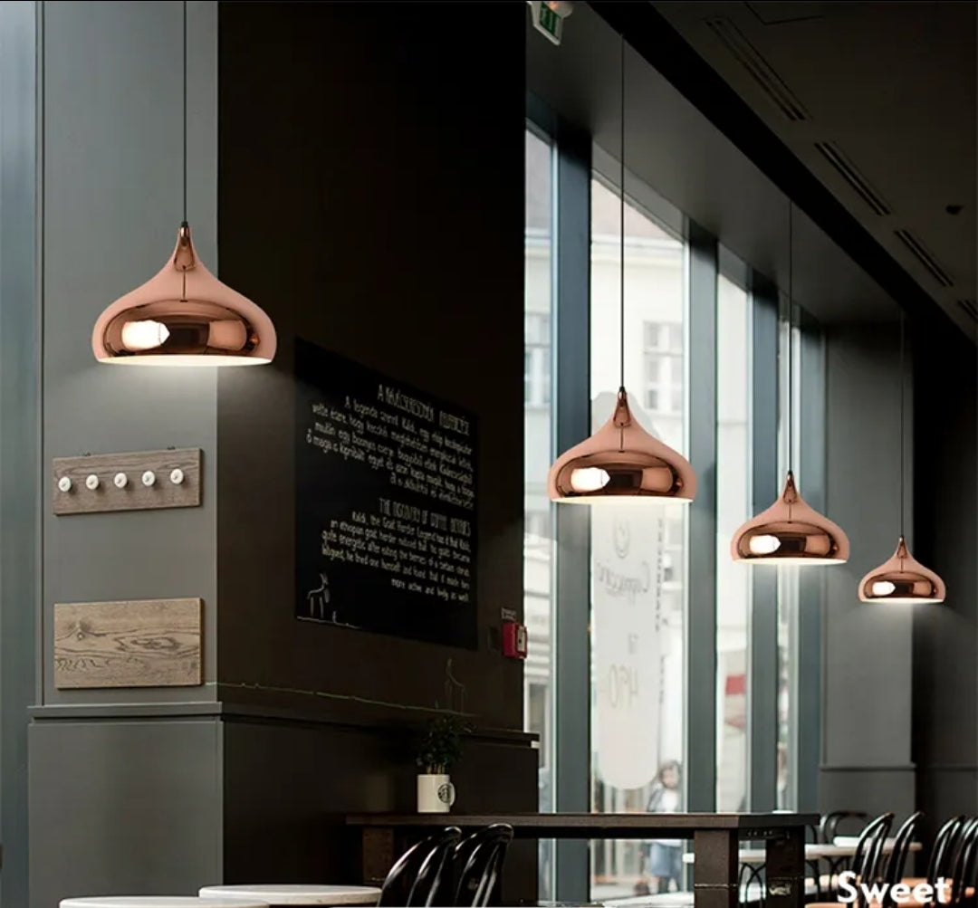 LÁMPARA COLGANTE CAMPANA COBRE 30CM 7099