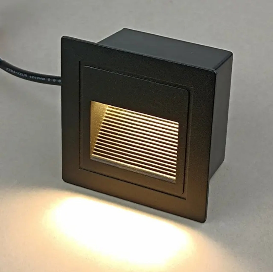 LUZ GUIA LED 3W NEGRA LUZ 3000K