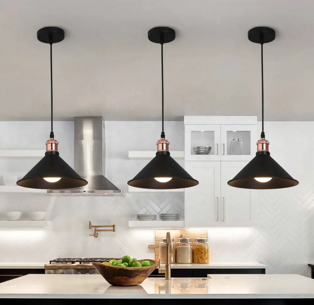 LAMPARA COLGANTE CONO NEGRO 1LUZ LETTI