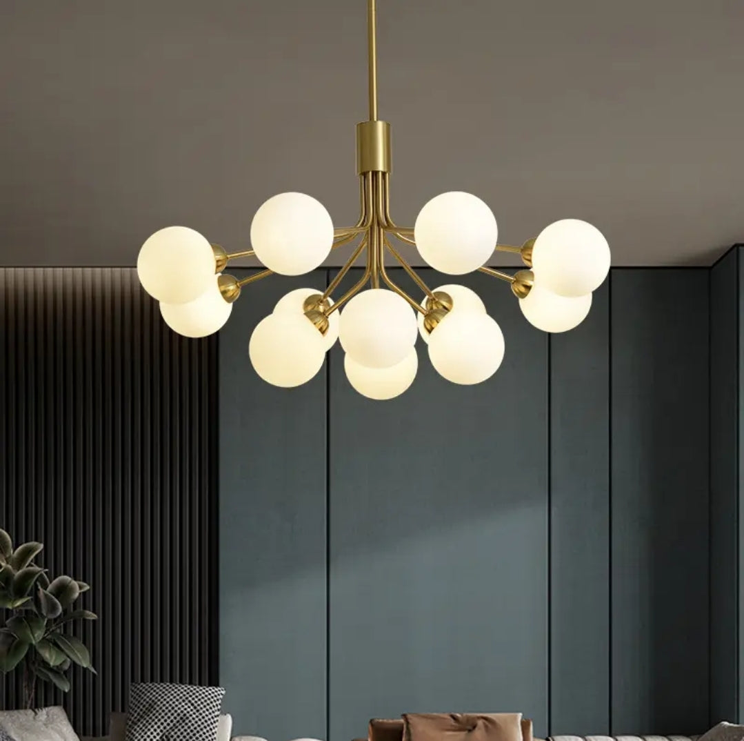 LÁMPARA COLGANTE DORADO DE 12LUCES MESIA