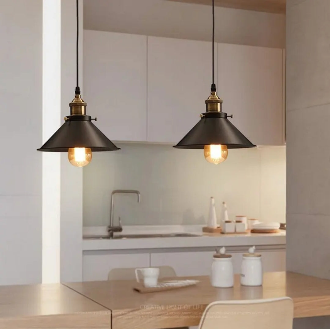 LAMPARA COLGANTE CONO NEGRO 1LUZ LETTI