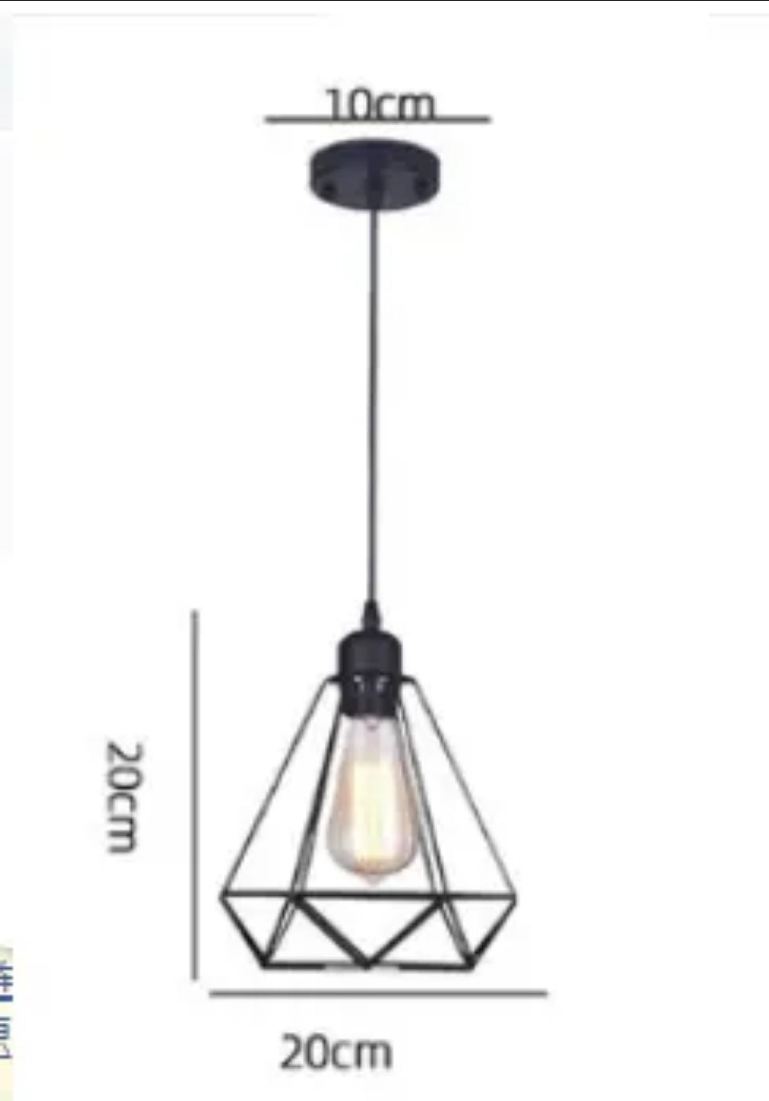 LAMPARA COLGANTE PRISMA NEGRA 3LUCES