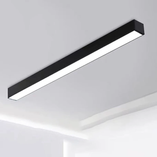LINEAL 40W NEGRO TRICOLOR ADOSADO Y COLGANTE