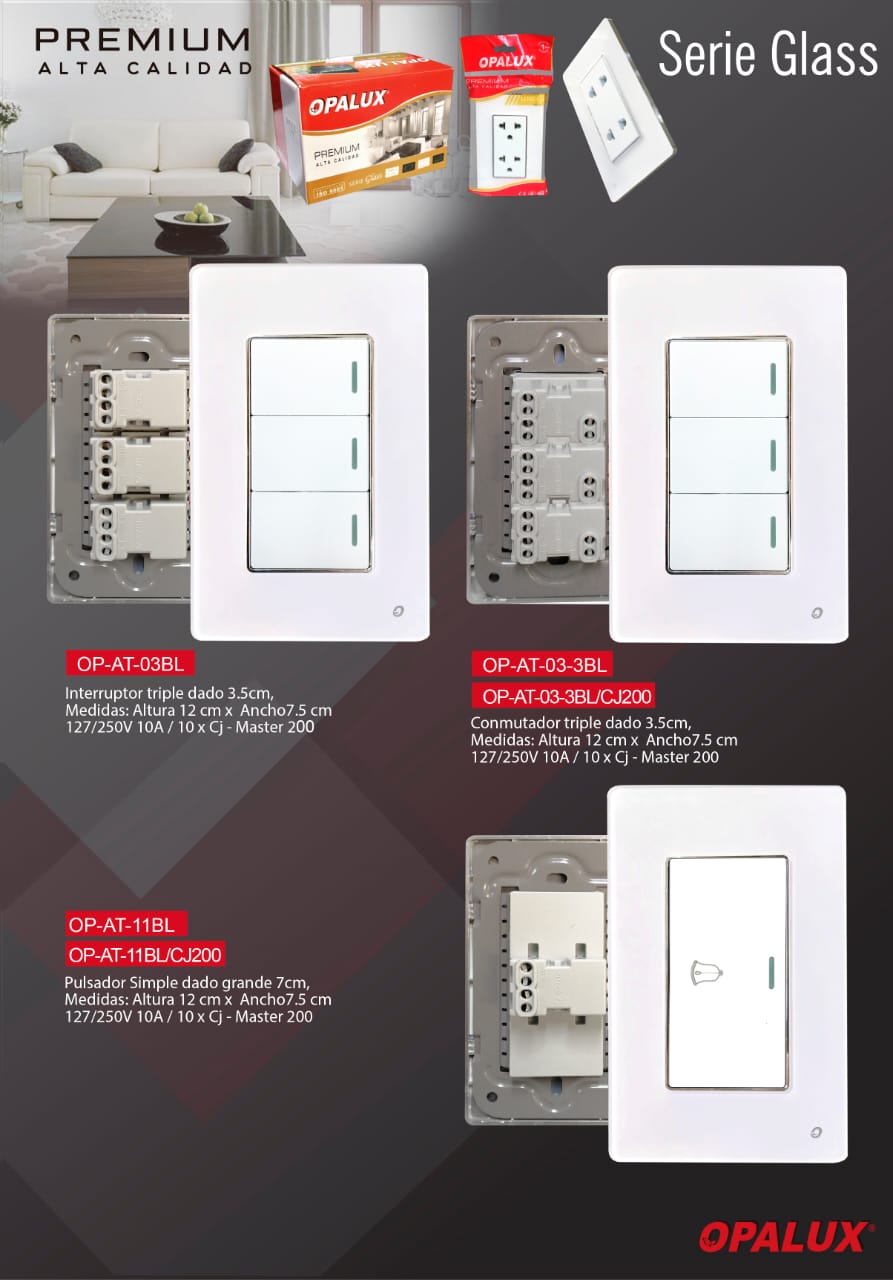 SERIE GLASS WH INTERRUPTORES