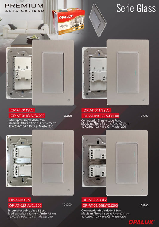 SERIE GLASS SILVER INTERRUPTOR
