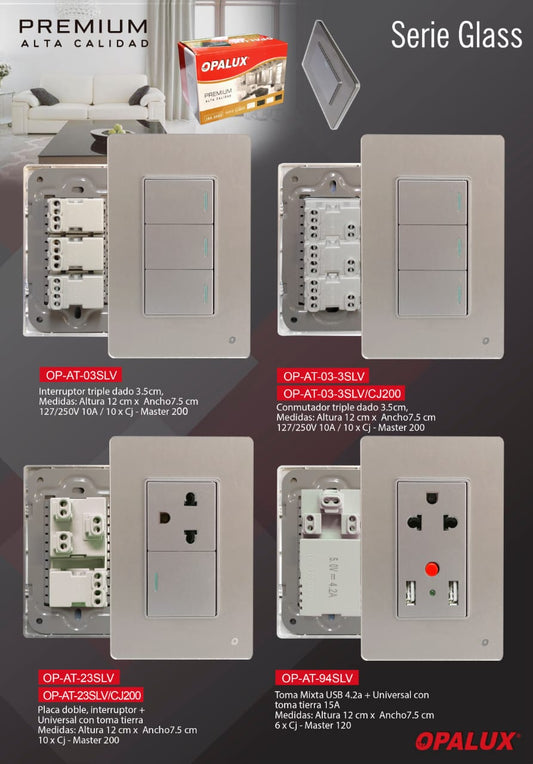 SERIE GLAS SILVER TOMA+USB
