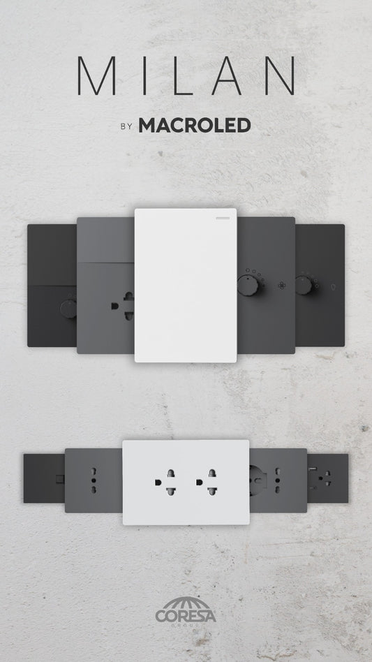 INTERRUPTORES Y TOMACORRIENTES . LINEA MILAN MACROLED