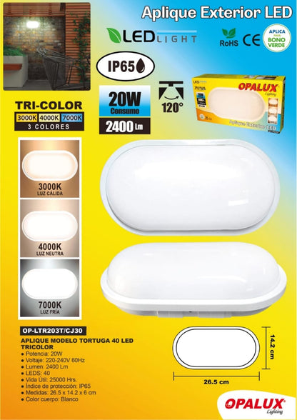 TORTUGA LED 20W TRICOLOR