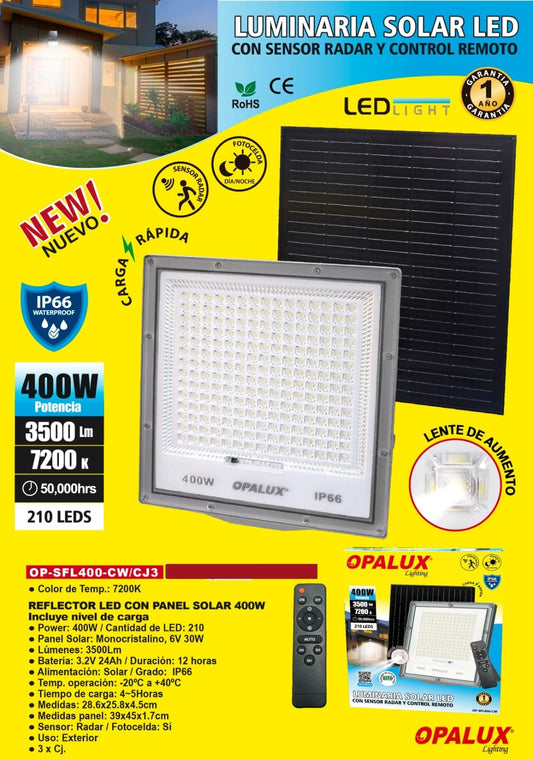 REFLECTOR SOLAR LED 400WATTS