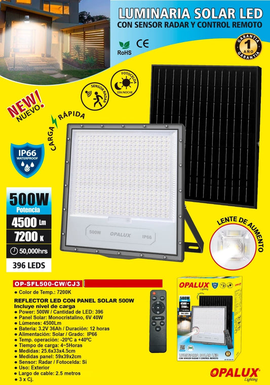 REFLECTOR SOLAR LED 500WATTS