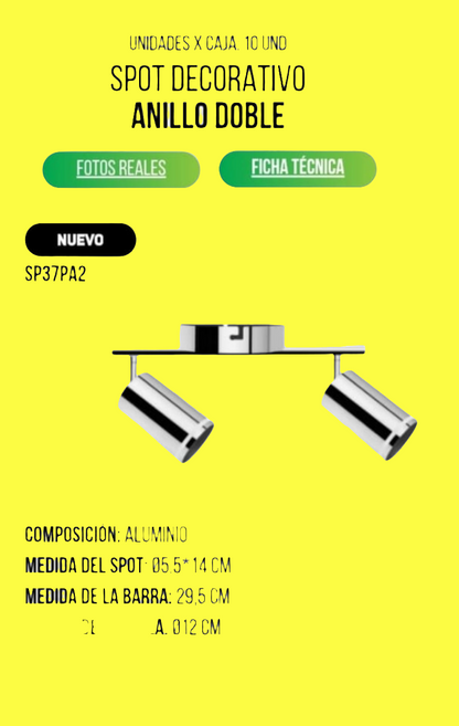 LAMPARA VEGONIA CROMADO 2 LUCES GU10