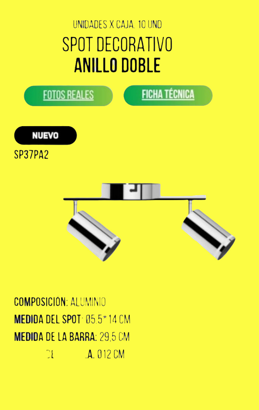LAMPARA VEGONIA CROMADO 2 LUCES GU10