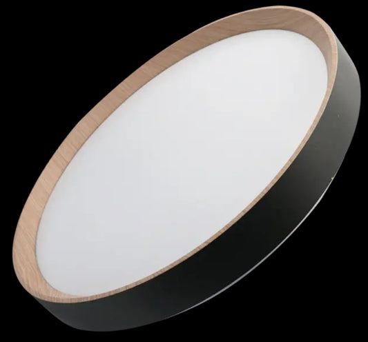LAMPARA PLAFON PF25 LED TRICOLOR 48W NEGRO CON MADERA