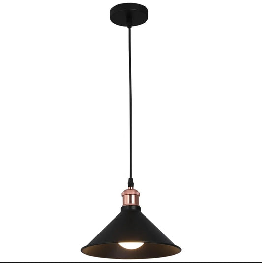 LAMPARA COLGANTE CONO NEGRO 1LUZ LETTI
