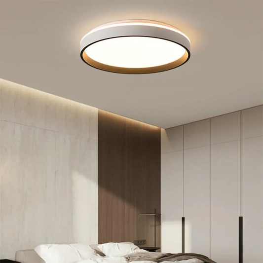 PLAFON LED LAOS BLANCO CON DORADO 48W TRICOLOR 40CM CON CONTROL REMOTO