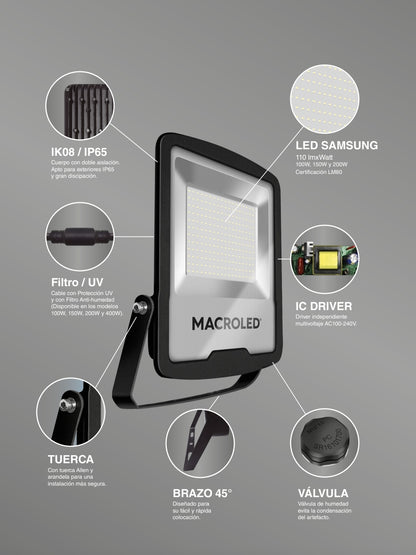REFLECTOR PRO DE 200W 6500K 3000K
