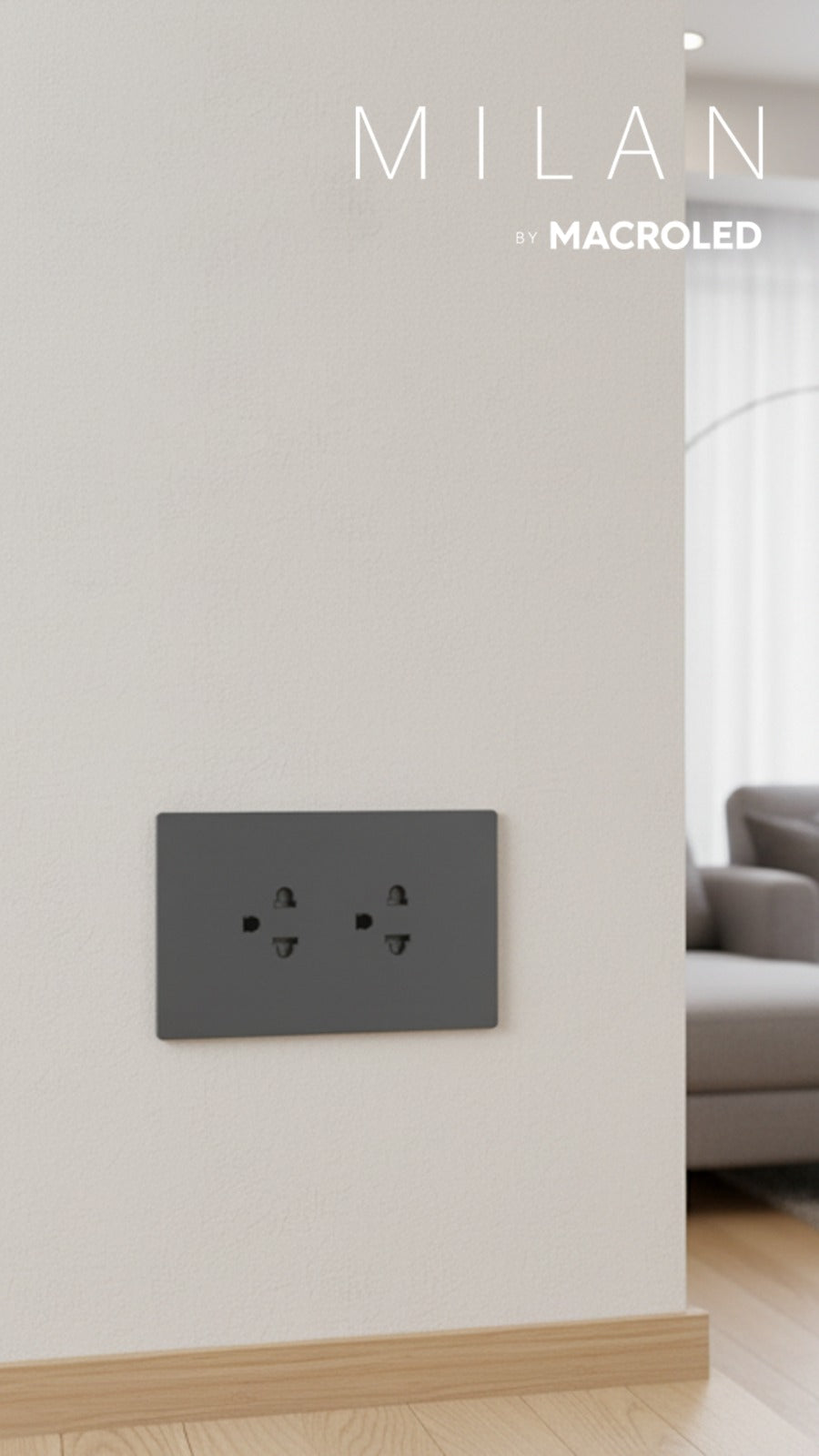 TOMACORRIENTES E INTERRUPTORES LINEA MILAN MACROLED