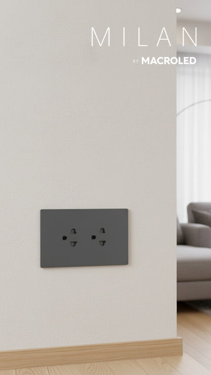 TOMACORRIENTES E INTERRUPTORES LINEA MILAN MACROLED