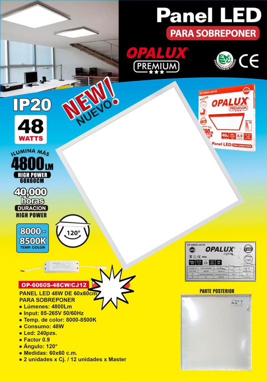 PANTALLA LED ADOSADA 48W 60X60