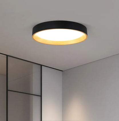 LAMPARA PLAFON PF25 LED TRICOLOR 48W NEGRO CON MADERA