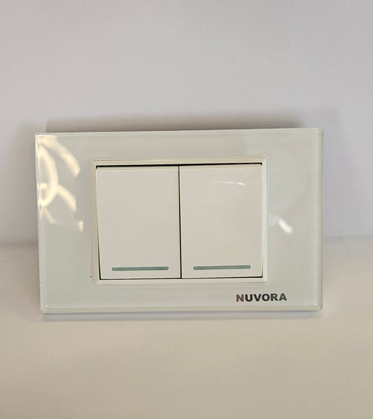 INTERRUPTOR DOBLE ACRILICO 701 BLANCO