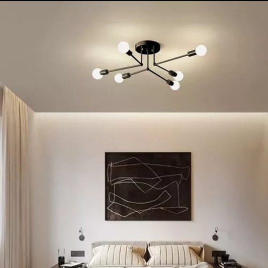 LÁMPARA DE TECHO A7-6LUCES NEGRO E27