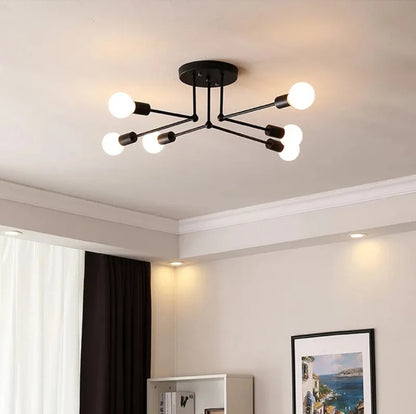 LÁMPARA DE TECHO A7-6LUCES NEGRO E27