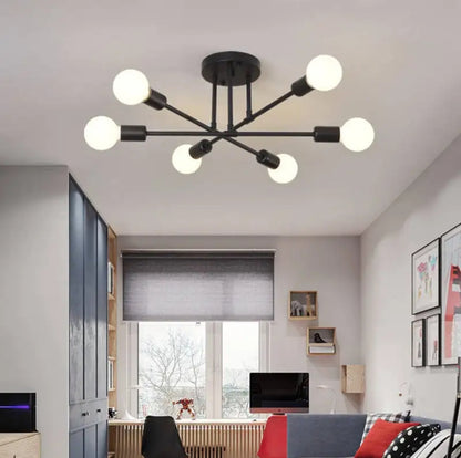 LÁMPARA DE TECHO A1-6LUCES NEGRO E27 FLORENCIA