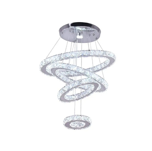 LÁMPARA COLGANTE 5119-4LUCES 4 AROS VIDRIO CRISTAL TRICLLOR