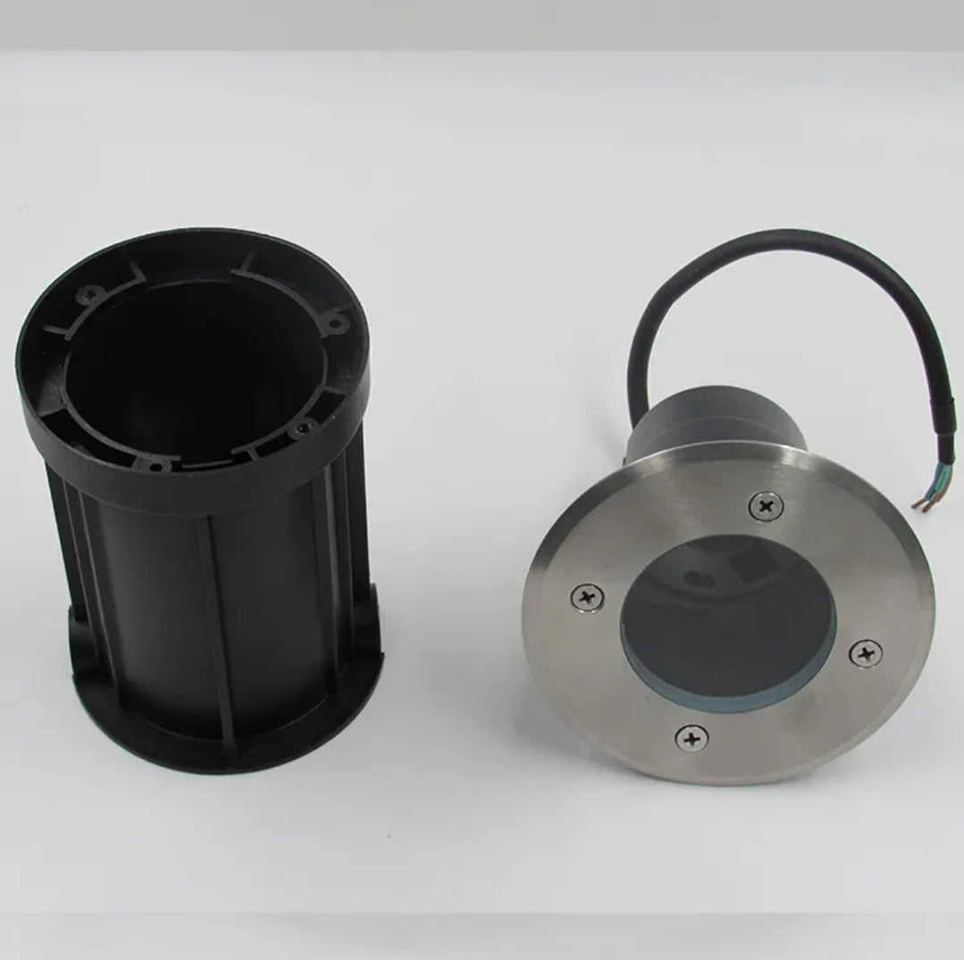 ESPOT DE PISO 1008 GU10 ACERO 12CM IP65