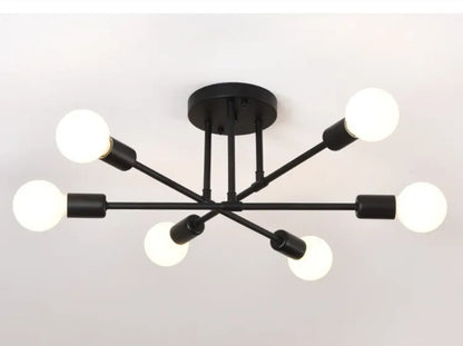LÁMPARA DE TECHO A1-6LUCES NEGRO E27 FLORENCIA